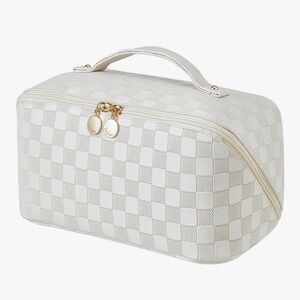 Elegant White Eachy Women's Makeup Travel Bag Organizer